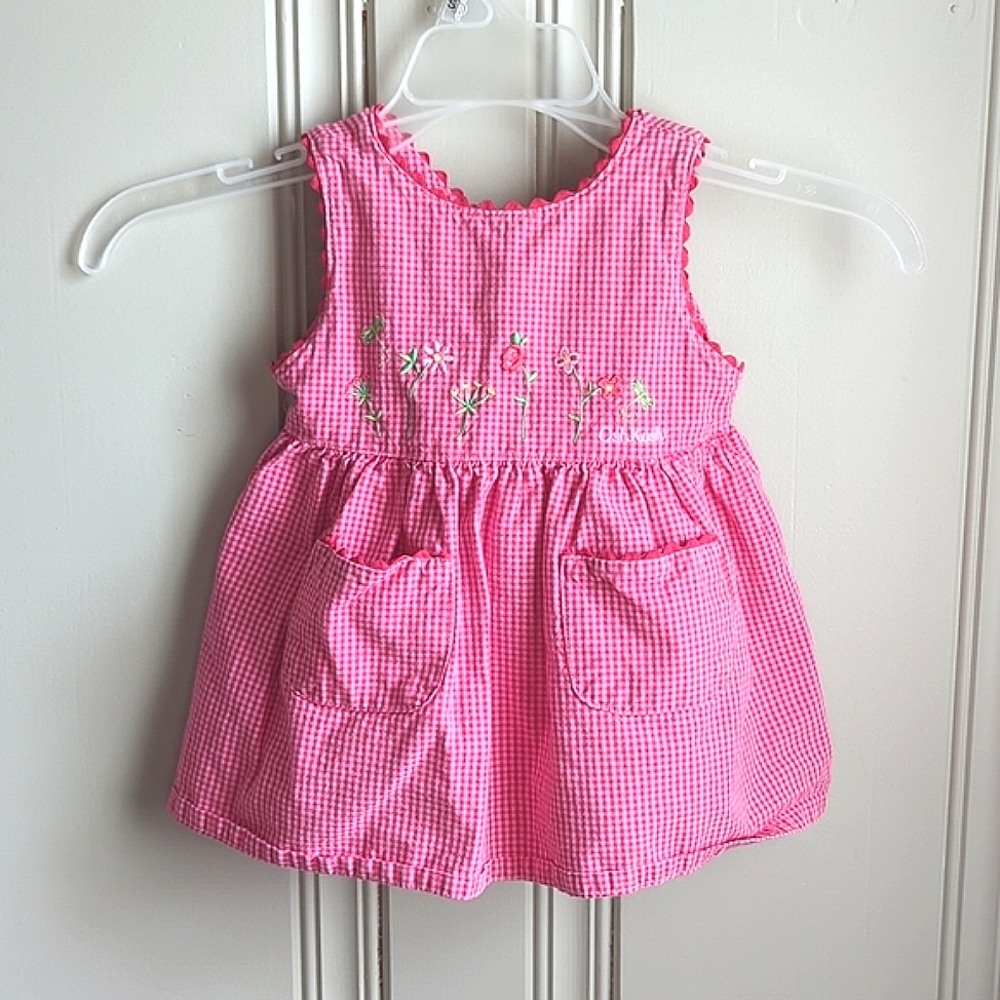 Vintage 90s OshKosh B'Gosh Gingham Floral Dress